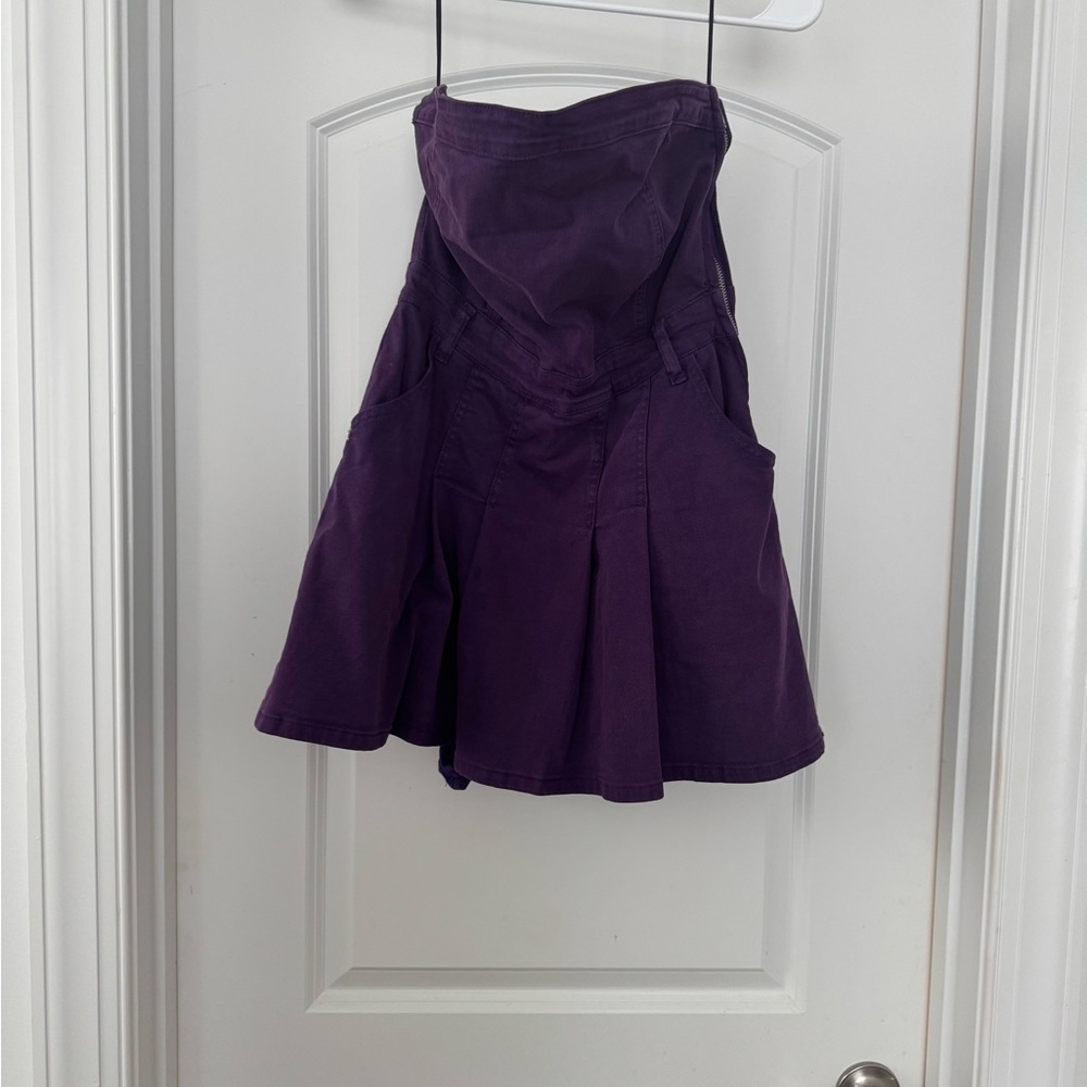 Purple Strapless Dress